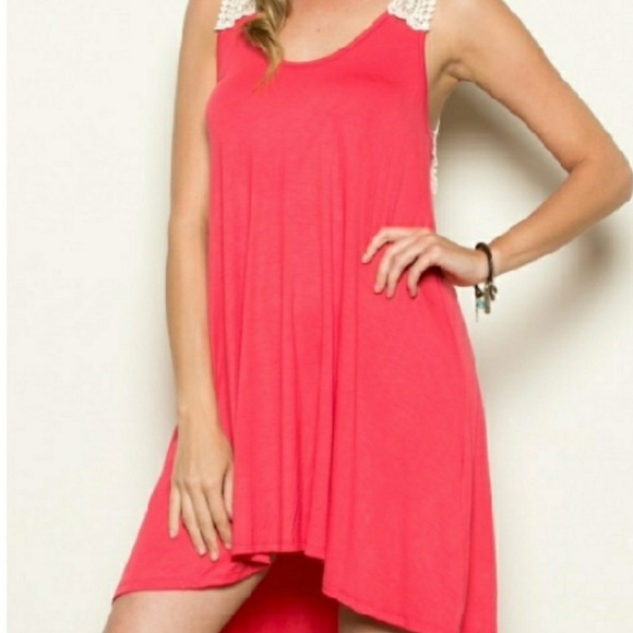 Emetlia Dresses & Skirts - Knit Dress W/ Crochet Back Detail, Sleeveless